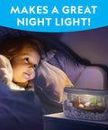 Child admiring Light Up Dino Terrarium Kit For Kids Lets Them Grow Real Plants And Gemstones To Build A Prehistoric Habitat