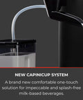 Zero Stress Super Automatic Espresso Machine With Integrated Milk Frother For Silky Latte Creations featuring the CapiniCup system for milk.