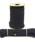 1/4 Inch Black Bungee Cord, 500 Feet, Marine Grade Polyester Heavy Duty Shock Stretch Rope on spool and coiled
