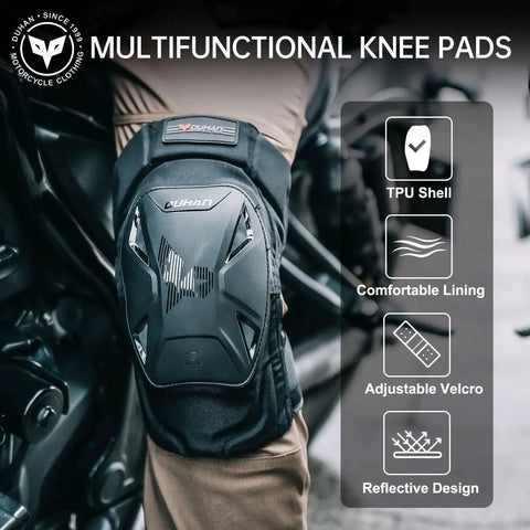 Motocross And Dirt Bike Knee Pads For Men And Women Ride Ready Gear With Tough As Nails Impact Resistant TPU Shell shown on leg