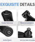 Close-up details of Dodge Caliber Front Lower Control Arms With Ball Joints And Sway Bar End Links Tie Rods Rack Boots 8pc Kit