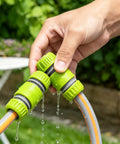 Heavy Duty 4 Pack 1 2 Inch Garden Hose Connector Repair Kit Made From Tough Abs Plastic Quick Connectors For Faucets Sprinklers And Nozzles Perfect For Your Y Joints Diverters And Outdoors Projects That Need Serious Durability, hand holding hose connector