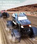 Amphibious RC Car For Land And Water With 1 To 16 Scale Four Wheel Drive Beast Mode Monster Truck racing on dirt track