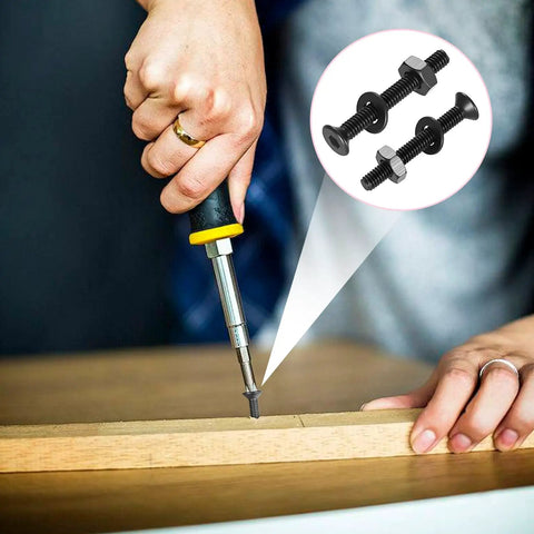 Person using a screwdriver to install black countersunk hex socket cap screws from the Top Shelf M2.5 Metric Screw Assortment Kit.