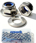 All-In-One 61-Piece M8 Stainless Steel Lock Nut And Flat Washer Kit With 13mm Open-End Wrench, kit contents displayed