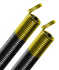 Close-up of 180 Lb Gold Garage Door Extension Springs, Heavy-Duty Double-Looped 2-Pack For 7 Ft Sectional Doors, ASTM 229 Steel, 30,000 Cycles