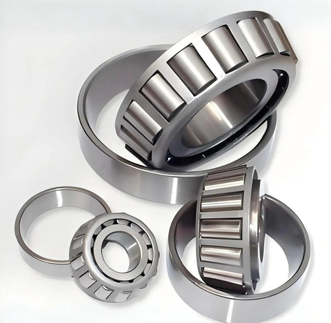 Beefy T2ED045 tapered roller bearings, 45mm inner diameter, 95mm outer diameter, 36mm width, GCr15 steel, shown stacked and separate