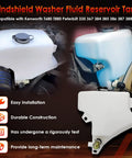 Heavy Duty Windshield Washer Fluid Reservoir Tank With Pump Replacement fits Kenworth T680 T880 Peterbilt trucks close-up view.