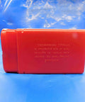 Cat 50 Coolant Thru Retention Knobs Plus Pull Stud Hardware sporting a sharp 45 degree angle in red plastic, side view.