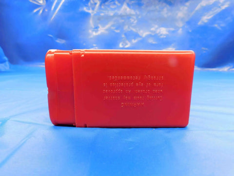 Cat 50 Coolant Thru Retention Knobs Plus Pull Stud Hardware sporting a sharp 45 degree angle in red plastic, side view.