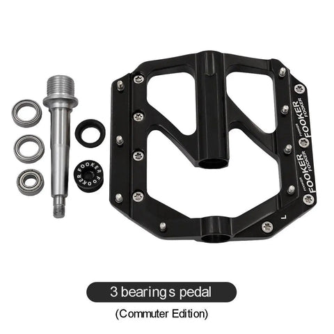 Non Slip Aluminum MTB Bike Pedals With 3 Bearing 9 By 16 Inch Spindle, CNC Alloy, Commuter Edition