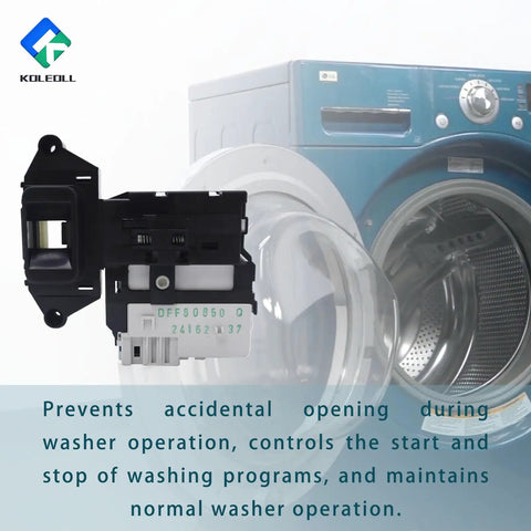 Washer Door Lock Switch Assembly Replacement PN EBF49827801 For Kenmore LG Fix Leaks Cycle Instability Door Will Not Start And Door Will Not Latch No Hassle Install, front view