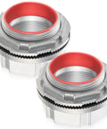 Pro Level Rock Solid 2 Piece Pack Of 2 Inch Watertight Conduit Hub Fittings Featuring Heavy Duty Rubber O Rings for secure outdoor wiring.