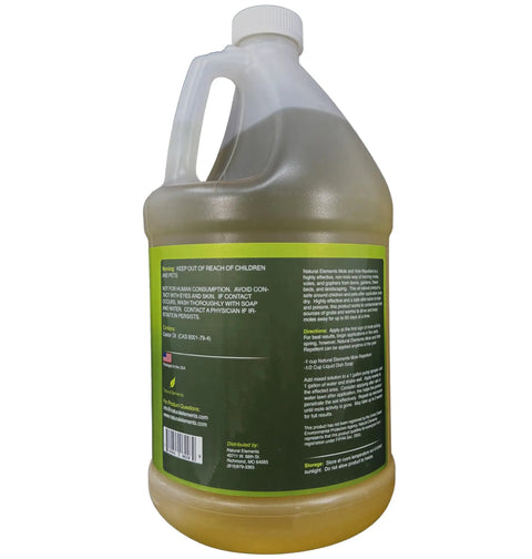 Back label view of Mole And Vole Repellent With 100 Percent Castor Oil Formula For A Healthy Lawn And Yard, Big Coverage 128 Oz Gallon