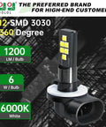 Super Bright Led Golf Cart Headlight Bulbs Fit Ezgo 1994 Plus Club Car Ds 1999 Plus Precedent 2004 Plus with 12 SMD LEDs.