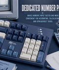 Full Size Gasket Mount Mechanical Keyboard With Wired Usb And Built In Windows Mac Switch for fast numeric input and spreadsheet tasks.