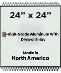 24 By 24 Inch Flush Drywall Access Panel With Sleek Aluminum Face, quick mud in flange, showcased with drywall inlay.