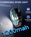 Magnetic Rechargeable Work Light 500 Lumens LED Flood Light Ultra Portable Mini Lamp With 150 Degree Rotating Head 1200 mAh Battery