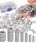 180 Piece Stainless Steel Flat Washer Set M2 To M10 For Fastening DIY Repairs Gasket Spacers Round Metal Washers Kit