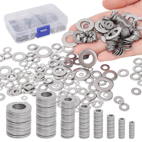 180 Piece Stainless Steel Flat Washer Set M2 To M10 For Fastening DIY Repairs Gasket Spacers Round Metal Washers Kit