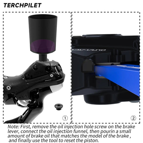 Bike Piston Press Tool For Disc Brakes, Brake Pad Spreader For Shimano And Other Brand Calipers in use on brake system