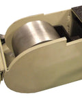 Heavy Duty Benchtop Belt And Disc Grinder Featuring A Badass 2 X 40 Inch Sanding Belt And 6 Inch Grinding Wheel With No Fuss Quick Release Lever And Sweet Tilt Angles close-up of metal roller and sanding area