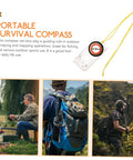 Lightweight Hiking Compass With Map Ruler, Rugged Metal Pocket Navigation Tool for outdoor activities shown in nature scenes