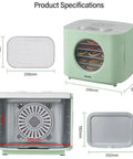 Built Tough 5 Tray Food Dehydrator With No Fuss Digital Timer And Precise Temperature Control showing product specifications and dimensions.