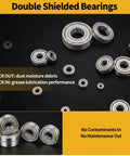 Double shielded carbon steel ball bearings set, 70 Piece Ball Bearings Set Pro Grade For 3D Printers Skateboards And Furniture Wheels With 10 Sizes Deep Groove Carbon Steel Bearings 693ZZ 623ZZ 624ZZ 685ZZ 687ZZ 627ZZ 608ZZ 6000ZZ 6903ZZ 6203ZZ