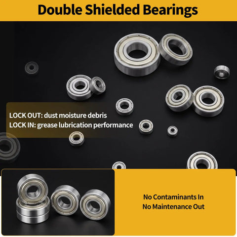 Double shielded carbon steel ball bearings set, 70 Piece Ball Bearings Set Pro Grade For 3D Printers Skateboards And Furniture Wheels With 10 Sizes Deep Groove Carbon Steel Bearings 693ZZ 623ZZ 624ZZ 685ZZ 687ZZ 627ZZ 608ZZ 6000ZZ 6903ZZ 6203ZZ