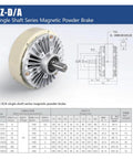 Heavy Duty 24V Single Shaft Magnetic Powder Brake With Tension Controller Kit For Printing And Dyeing Machines 6 To 100 Nm Torque SJ 180A Compatible 0.6 To 10 Kg Load Built To Last Alloy Powder, technical specifications on display