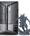 Saturn 4 Ultra 16K Resin 3D Printer Cranks Out 150 mm Per Hour with a detailed 3D-printed figure beside it