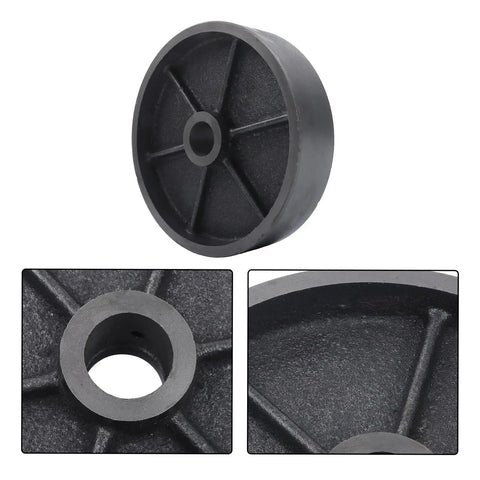 8 Inch Industrial Caster Wheel Replacement Heavy Duty Steel Rigid Caster shows solid steel construction and half inch bore for cart use.