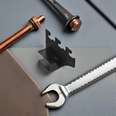Heavy Duty Stainless Steel Shelf Brackets Black Square Tube Supports 2 Pack with tools for warehouses and stores