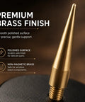 Close-up of polished non-magnetic brass pin on anti-slip base of Precision Balance Wheel Holder For Mechanical Watches.