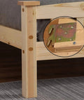 Rock Solid 4 Piece Heavy Duty Wood Bed Rail Hook Plates Universal 5 Hole Design Bed Frame Connectors shown mounted on a wooden bed post.