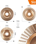 Diagram of Three Piece Angle Grinder Polishing Pad Set For Four And A Half Inch Grinders Wood Carving Discs with size details