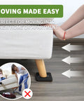 Eight Pack Felt Furniture Sliders For Hardwood Floors 3.5 Inch Square Moving Pads under sofa leg for easy movement