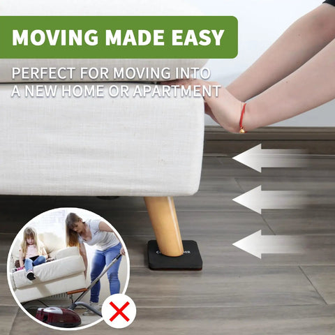 Eight Pack Felt Furniture Sliders For Hardwood Floors 3.5 Inch Square Moving Pads under sofa leg for easy movement