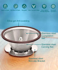 Stainless Steel Pour Over Coffee Dripper Cone 1 To 3 Cup, Reusable Paperless Metal Filter, Easy Clean, Fits Most Cups