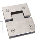 Stainless Steel Frameless Glass Shower Door Hinge 180 Degree Heavy Duty For 5/16 To 1/2 Inch Glass, Auto Close Function, with hex wrench