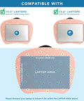 MyStyle Lap Desk Pink Daisy 17 By 13.2 Inch Surface Fits 15.6 Inch Laptops Ultra Lightweight 1.15 Lb With Built In Carry Handle