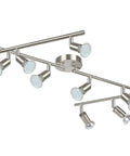 Sleek LED Track Lighting Kit 54 Inch Matte Nickel 8 Way Ceiling Track Spotlight System with 8 Rotatable Heads