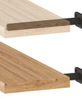 Beefy Ultra Strong Invisible Floating Shelf Brackets 8 Inch 4 Pack Heavy Duty Hidden Shelf Hardware Supports Up To 300 Lbs Kitchen Bathroom Fireplace Living Room Mantels, 8-inch bracket with wood shelf
