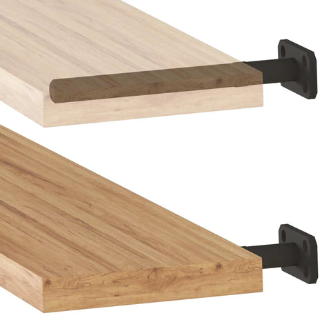 Beefy Ultra Strong Invisible Floating Shelf Brackets 8 Inch 4 Pack Heavy Duty Hidden Shelf Hardware Supports Up To 300 Lbs Kitchen Bathroom Fireplace Living Room Mantels, 8-inch bracket with wood shelf