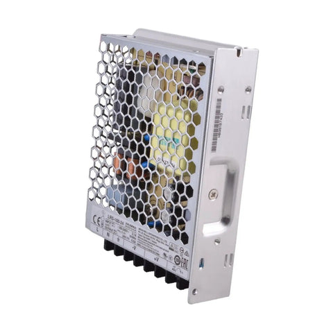 Built Like A Tank 24V DC Switching Power Supply 108W 4.5A Stable Output side view with metal enclosure and vented design.