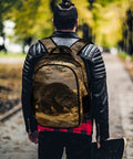 Wild Bear Printed Unisex Backpack Large Capacity For School Hiking And Travel Durable Polyester Daypack worn by person outdoors