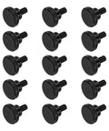 Fifteen M5 x 10mm Knurled Thumb Screws No Tools Needed Black Steel Flat Head With Shoulder Grip Knobs Hand Tighten Fasteners