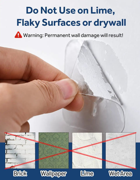 12 Pack Clear Adhesive Picture Hooks Heavy Duty No Drill Wall Hangers For Frames Mirrors Shelves Waterproof Stick On Mounts With Killer Grip And No Sweat Installation Every Time