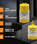 Lighted Straight Blade Electrical Plug And Connector Set 15 Amp 125 Volt NEMA 5 15P And 5 15R 2 Pole 3 Wire Grounding Heavy Duty